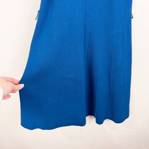 Boden Blue Knit Mini Sun Dress Spaghetti Strap New Size 6 - Picture 3 of 8